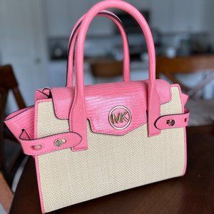 Michael Kors Carmen Medium Flap Satchel Grapefruit